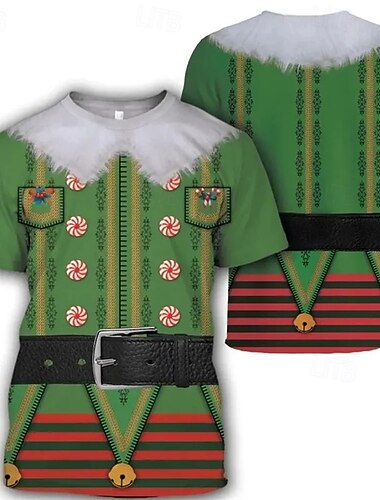  Στάμπα Φανέλα Κοντομάνικο Κινούμενα σχέδια Γραφικό για Για Ζευγάρια Ανδρικά Γυναικεία Ενηλίκων 3D εκτύπωση για Χριστούγεννα Απόκριες Μασκάρεμα Πάρτι Φεστιβάλ