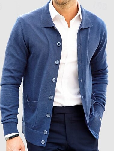  Herren Leichte Jacke Freizeitjacke Urlaub Täglich Warm Tasche Herbst Winter Einfach Mode Klassisch Revers Regulär Blau Rosa Marineblau Purpur Braun Jacken