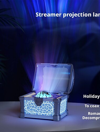  Ny skattekiste prosjektorlykt Bluetooth-høyttaler hvit støy barnesøvn drømmende flytende lys prosjektornattlys atmosfærelys ideell valentinsdaggave både menn og kvinner
