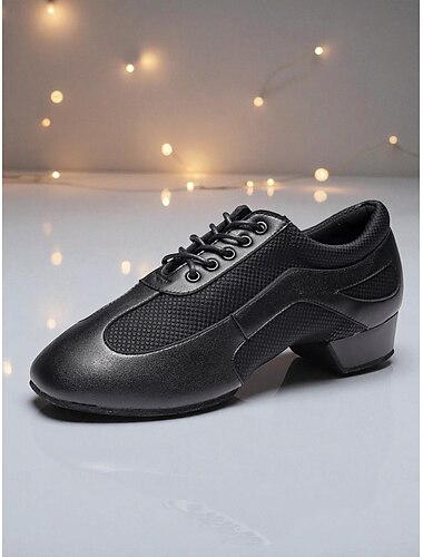  Γυναικεία παπούτσια χορού ballroom - ελαφριά, αναπνεύσιμα, mesh, με κορδόνια, επαγγελματικά, λάτιν/μοντέρνα τακούνια εξάσκησης για γυναικεία προπόνηση