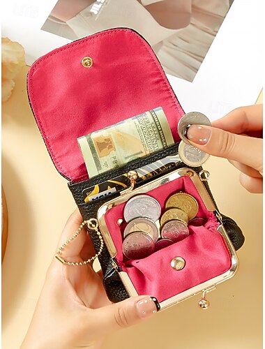  Julelommebok i skinn til dame med kjederem, premium ekte skinn, flere farger, mynt- og kortholder, crossbody-bruk, festlig høytidstilbehør