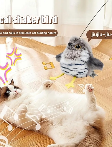  Akumulatorowa zabawka dla kota z trzepoczącymi skrzydłami, interaktywne zabawki dla kotów, symulacja zabawy kota z ptakiem