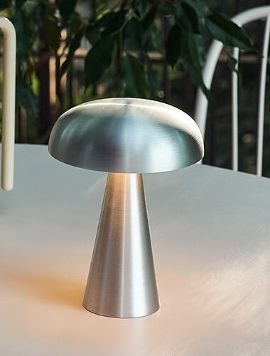  metalowa lampa stołowa w kształcie grzybka, bezprzewodowa, dotykowa, ściemnialna, USB, lampa stołowa, lampa dekoracyjna LED