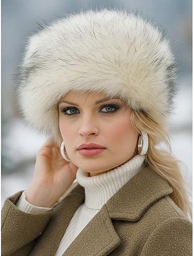  قبعة نسائية من الفرو الصناعي لعيد الميلاد - ناعمة ودافئة، خيارات ألوان متعددة، إكسسوار مثالي للعطلات في الشتاء، غطاء رأس أنيق ومريح لحفلات عيد الميلاد والمناسبات الخارجية