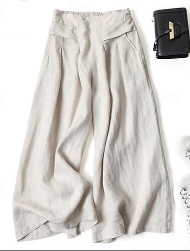  Damskie Spodnie szerokie nogawki Urlop Zabytkowe Styl etniczny Pełna długość Wysoka talia Równina Średnio elastyczny Na zewnątrz Dom Impreza Żółto-brązowy Zielone szkło depresyjne Czarny Żółty Lato