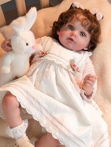 Куклы-реборны - 60 см мягкотелая реалистичная кукла девочка с милыми кудрявыми волосами кукла из силикона реалистичные детские куклы с подарочной коробкой для детей от 3 лет подарок коллекционерам на
