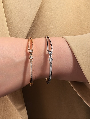  Zirconio Clásico Serie de tótem Elegante Moda Personalizado De moda Cromo Pulsera pulsera Plata / Dorado Para Boda Fiesta Pedida Fiesta de baile