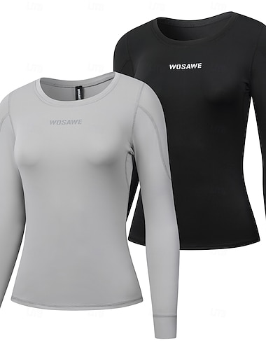  wosawe dame høst/vinter topp sykling ski fjellklatring sport hurtigtørkende fuktighetstransporterende langermet skjorte bf233