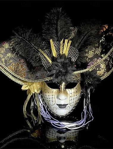  Benátská maska Volto larva karnevalová maska celoobličejová pro dospělé, pánská, dámská, halloweenská, karnevalová, mardi gras, párty, maškarní, karneval v Benátkách, snadné halloweenské kostýmy,