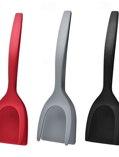  siloon munankääntäjä lasta, 2 kpl lastapihdit paistettujen munien kääntäjät monikäyttöinen munakkaan puristin keittiön ruoanlaittotyökalu tarttujalle leipäpidike/paistettu pihvin puristin/kalan