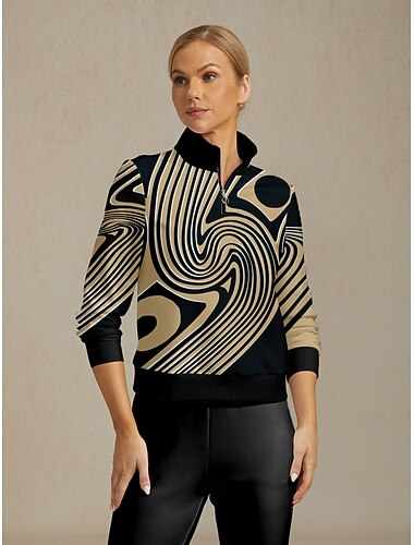  Per donna Felpa da golf Nero Manica Lunga Top Abbigliamento da golf da donna Abbigliamento Abiti Abbigliamento