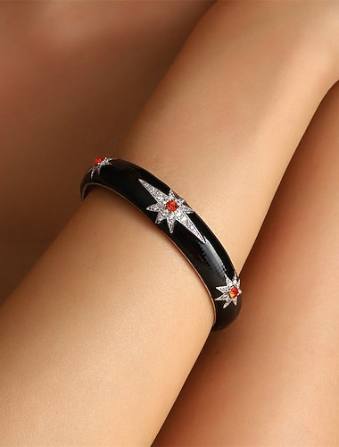  Bracelet Classique Zircon Séries de totem ancien Mode Personnalisé Ethnique Tendance Bracelet Bijoux Noir Blanche Orange Rond pour Mariage Soirée Fiançailles Bal de promo