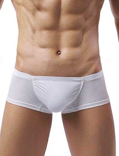 Homme 1 Pièce Sous-vêtements boxeurs Boxer Nylon Doux Confortable Respirant Uni Taille Basse Bleu Noir