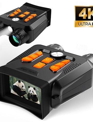  Jumelles 1080p, vision nocturne infrarouge, zoom 5x, fonctionnement jour/nuit, prise de photos et de vidéos avec zoom numérique, idéales pour les voyages et la vision nocturne en extérieur