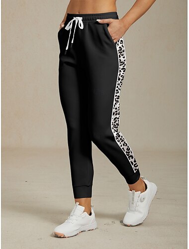  Dame Golfbukser Svart med Hvit Bukser Dame golfantrekk Klær Antrekk Bruk klær