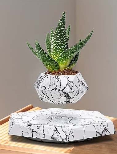  עציץ תלוי מתאים לצמחים קטנים. מתאים לקישוט תלוי בבתים ובמשרדים. עציץ צף מגנטי עם תאורה נשלטת מגע. תאורת פרחים נצחית צפה.