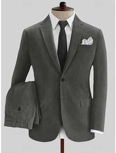  אנשיו של עֵסֶק קזו'אל חליפת קורדרוי דש קלאסי שחור אודם יומי עסקים אחיד גזרה מחוייטת סט 2 חלקים שני לחצנים עם חזה יחיד