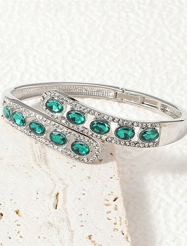  Zirkonium Gammeldags stil Alfabet Formet Årgang Kunstnerisk Chrome Armbånd Smykker Sølv / Gull Til Bryllup Fest Engasjement Skoleball