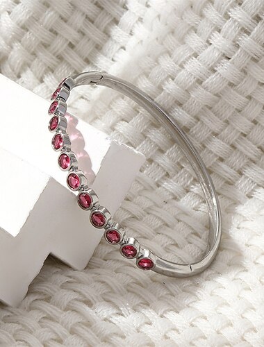  Zirkonium Klassisk geometriske Alfabet Formet Elegant Mote Enkel Chrome Armbånd Smykker Sølv / Gull Til Bryllup Fest Engasjement Skoleball