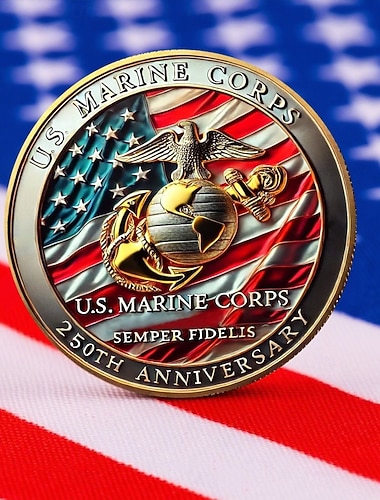  Pamiątkowa moneta z okazji 250. rocznicy Stanów Zjednoczonych, monety kolekcjonerskie, trwałe metalowe monety wystawowe dla kolekcjonerów &pomysł na prezent, patriotyczny motyw wojskowy