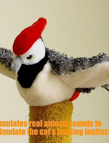  لعبة طائر طائر - لعبة قطط محشوة، لعبة قطط تعمل بمنفذ USB | لعبة قطط صغيرة مُفعّلة مزودة بغطاء وصوت