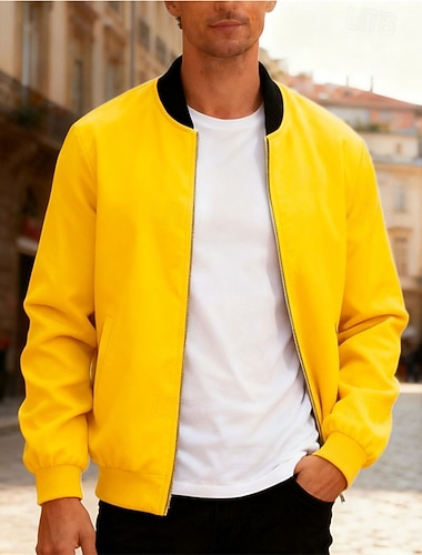  Homme Veste Légère Vest Bomber Veste Décontractée Occasionnel Quotidien Léger Avec Poches Printemps Automne Uni Streetwear Élégant Col montant Régulier Bleu Noir Jaune Rouge bleu marine Veste