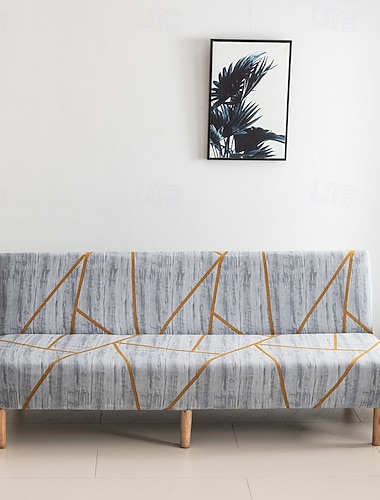  3 verschiedene Größen bedruckter Stoff Stretch-Sofabezug, Überzug für armlose Sofas, elastischer Bankbezug, Neujahrsdeko-Schutz