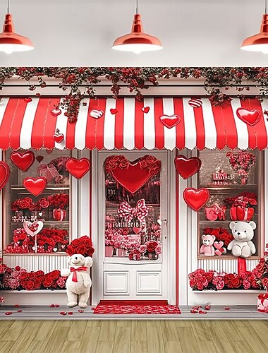  Alla hjärtans dag gobeläng Banderoller Filt Rose Kärlek Hjärta söt stil Romantisk 3D Fest Vardagsrum Bakgrundsfotografering Frieri-dekoration Heminredning