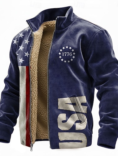  4 luglio 2026 250° Giorno della Memoria Felpa con Zip da Uomo Bandiera USA Casual Outdoor Quotidiana