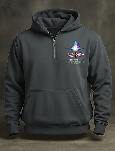  Per uomo Felpa con cappuccio Maglione Felpa con cappuccio e zip corta Rosso bordeaux Blu marino Verde Grigio Azzurro Con Cappuccio Grafico Tasca Casuale Quotidiano Streetwear Autunno Inverno