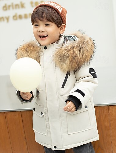  Bambini Ragazzi Giacca in piuma Giacca da esterno Giacca con Cappuccio Giacca Imbottita Capispalla Blocco di colori Manica Lunga Tasca Tenere al caldo Antivento Cappotto All'aperto Quotidiano