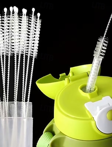  5/10 pezzi spazzola per la pulizia della cannuccia spazzola per la pulizia del tubo in acciaio inossidabile spazzola per la pulizia della cannuccia a manico lungo adatta per bottiglie d'acqua e