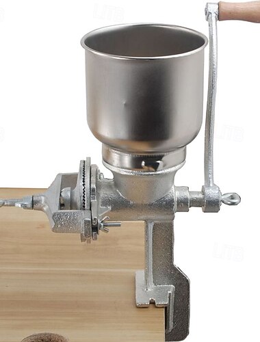  Moulin à grains à manivelle, broyeur manuel en fonte avec pince de table pour maïs, noix, épices, blé et café.