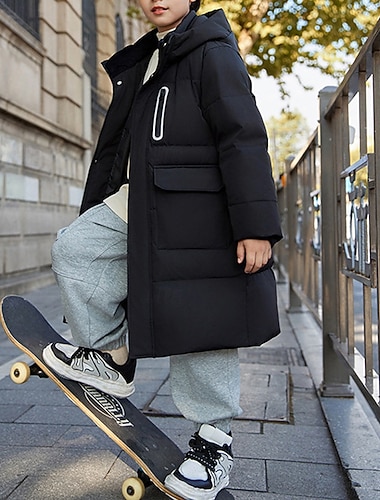  Bambini Ragazze Giacca in piuma Giacca Imbottita Lettera Sport Tasca Tenere al caldo Antivento All'aperto Cappotto Capispalla 4-12 Anni Inverno Nero Rosso Beige