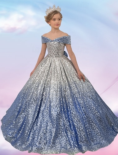  Vestito da festa per bambine, tinta unita, senza maniche, in rete, da principessa, dolce, in rete, a metà polpaccio, in tulle, estivo, primaverile, autunnale, per tutte le età, blu cielo.