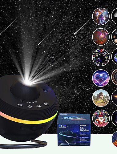  galakseprojektor, stjerneprojektor hjemmeplanetarium romtak stjernehimmel nattlys, meteor- og galakseprojektor for barn voksen soverom julegave