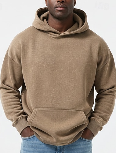  Homens Moletom Moletom com capuz Rosa Roxo Verde Cáqui Cinza Claro Com Capuz Tecido bolso canguru Casual Diário Desportos e Ar livre Vintage Roupa de rua Legal Primavera & Outono Outono & inverno