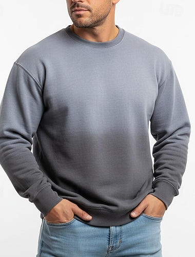  Homens Moletom Moletom com capuz Preto Rosa Roxo Café Cinzento Gola Redonda Tecido Bloco de cor Casual Diário Desportos e Ar livre Roupa de rua Legal Roupa de Esporte Primavera & Outono Roupa Moletons