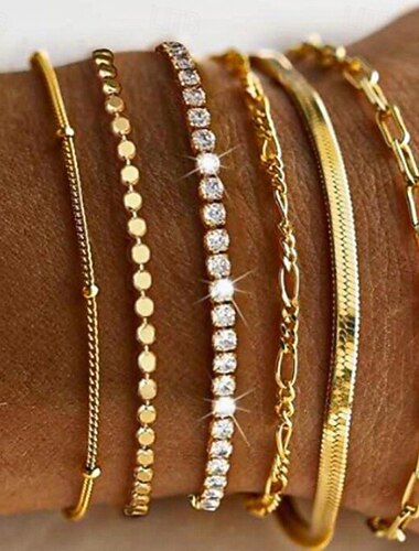  Perler Klassisk Diamant Bohemsk Legering Armbånd Smykker Sølv / Gull Til Daglig Ferie