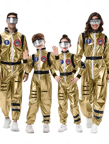  Paare Ausgefallene Kostüme Overall Onesies Astronaut Cosplay Kinder Erwachsene Unisex Halloween Karneval Party Leistung Verkleidung für Schulveranstaltungen Verkleiden