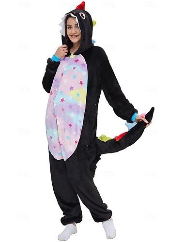  Kigurumi-pyjama's Groepskostuum Onesie-kostuum Dieren Draak Fantasie Warm Comfortabel Capuchon Fleece Volwassenen Voor heren Dames Uniseks Halloween Carnaval Feest Prestatie Huiskleding Aankleden