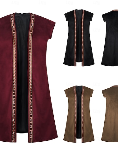  Punk & Gothique Médiéval Renaissance Blouse / Chemise Tunique Sans manches Guerrier Chevalier Viking Chevalier Celtique Ranger Tir à l'arc Déguisement Homme Viking Fantaisie Carnaval Mascarade