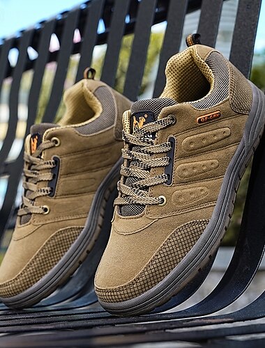  Chaussures de randonnée pour homme en mesh beige – baskets d'extérieur légères avec tige respirante et semelle résistante, parfaites pour la marche, la randonnée et le sport