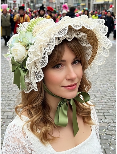  Cappello di pizzo floreale di Mardi Gras per donne con nastri disponibile in più colori design elegante perfetto per Carnevale e balli in maschera
