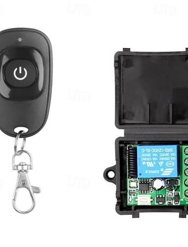  dc12v 1-kanals rf trådløse fjernkontrollbrytere med læringskode, momentan vekslebryter kan endres 433mhz