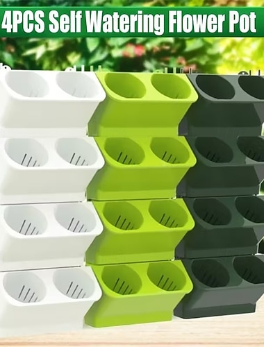  4 kpl seinälle kiinnitettäviä kukkaruukkuja pystysuorat kasvipussiruukut puutarharuukut kukkien, vihannesten, yrttien, sisä- ja ulkokäyttöön tarkoitetut puutarhakoristeet