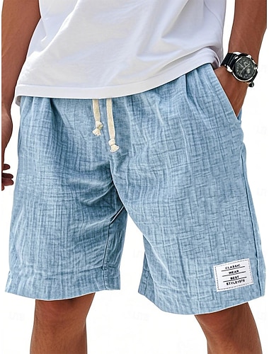  Per uomo Shorts Pantaloncini Estivi Shorts da Spiaggia Pantaloncini casual Coulisse Elastico in vita Tinta unica Comodità Lunghezza al ginocchio Quotidiano All'aperto Abbigliamento casual alla moda