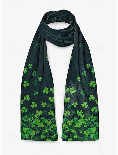  Dames sjaal van polyester met fluweelzachte textuur, perfect voor St. Patrick's Day, verkrijgbaar in verschillende patronen. Ideaal voor de viering van St. Patrick's Day.