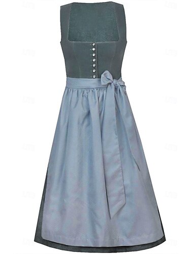  Carnaval Oktoberfest Robe Dirndl Robes traditionnelles Femme de ménage Bavarois Allemand Prairies Femmes Carnaval Fête de la Bière Tissu de style traditionnel