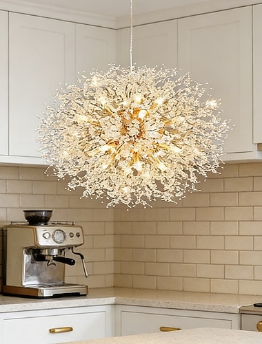  8/9/12 cabezas luz colgante led lámpara de diente de león nórdica lámpara de cristal de fuegos artificiales sala de estar artística comedor lámpara de dormitorio tienda de ropa romántica lámpara de